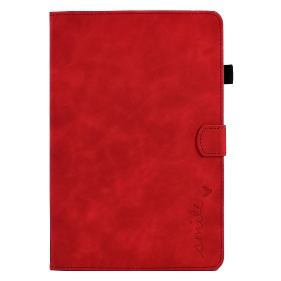 For Lenovo Tab M10 Plus 3rd Gen 10.6 inch Embossed Smile Flip Tablet Leather Case(Red)