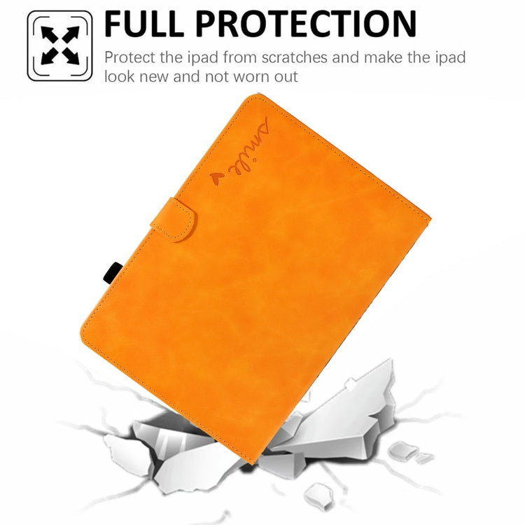 For Lenovo Tab M10 Plus 3rd Gen 10.6 inch Embossed Smile Flip Tablet Leather Case(Khaki)