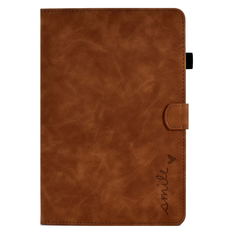 For Huawei MatePad T 10 / T 10s / Honor Pad 6 / X6 Embossed Smile Flip Tablet Leather Case(Brown)