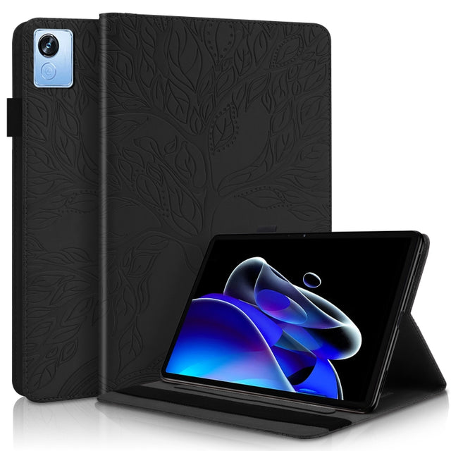For OPPO Realme Pad X Life Tree Series Horizontal Flip Leather Tablet Case(Black)