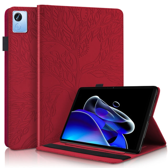 For OPPO Realme Pad X Life Tree Series Horizontal Flip Leather Tablet Case(Red)