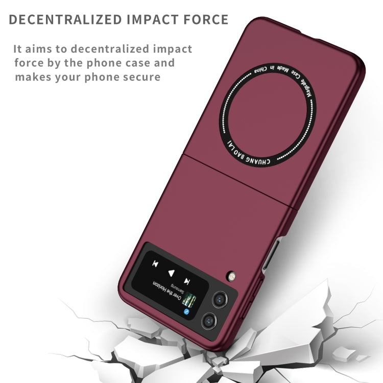 For Samsung Galaxy Z Flip4 Magsafe Magnetic Folding PC Phone Case(Wine Red) - Galaxy Z Flip4 5G Cases by PMC TechLife | Online Shopping South Africa | PMC TechLife