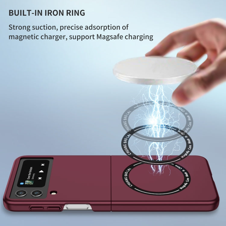 For Samsung Galaxy Z Flip4 Magsafe Magnetic Folding PC Phone Case(Wine Red) - Galaxy Z Flip4 5G Cases by PMC TechLife | Online Shopping South Africa | PMC TechLife