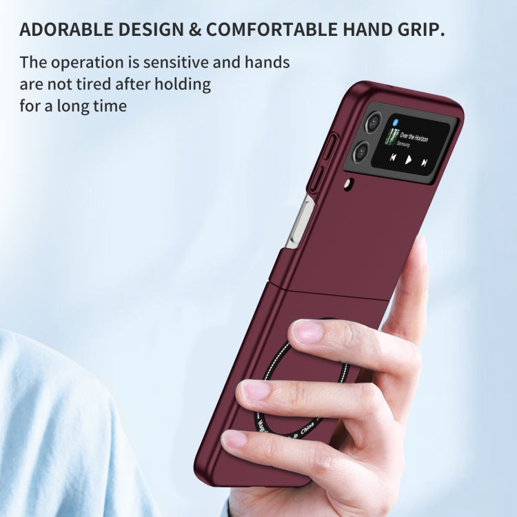 For Samsung Galaxy Z Flip4 Magsafe Magnetic Folding PC Phone Case(Wine Red) - Galaxy Z Flip4 5G Cases by PMC TechLife | Online Shopping South Africa | PMC TechLife