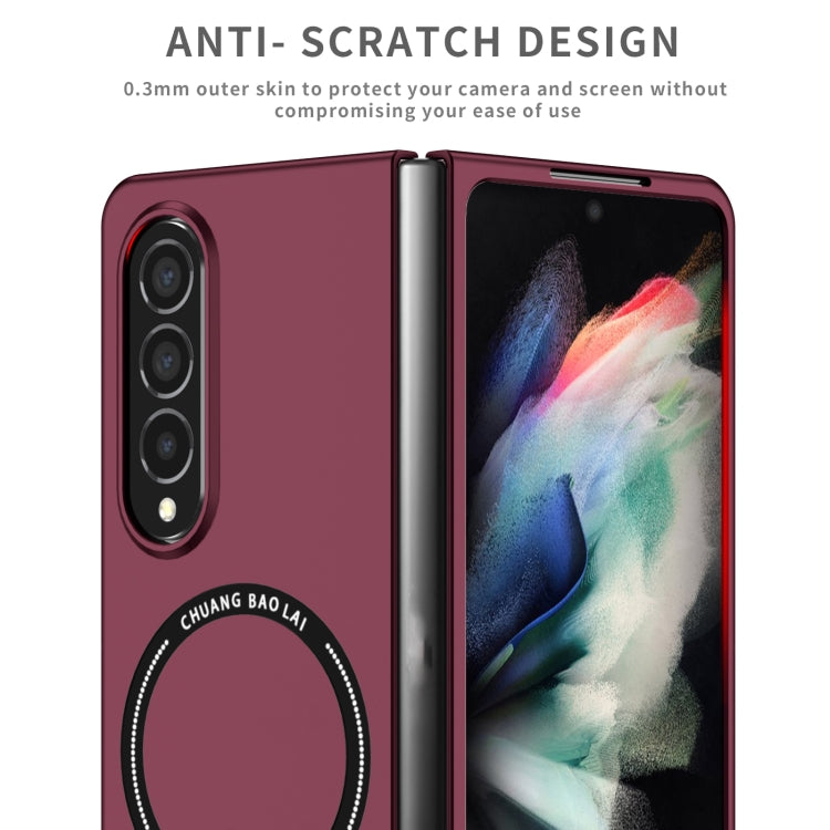 For Samsung Galaxy Z Fold4 Magsafe Magnetic Folding PC Phone Case(Wine Red) - Galaxy Z Fold4 5G Cases by PMC TechLife | Online Shopping South Africa | PMC TechLife