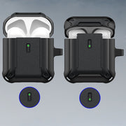 For AirPods 1 / 2 Sliding Buckle Wireless Earphone Protective Case with Hook(Black Yellow)