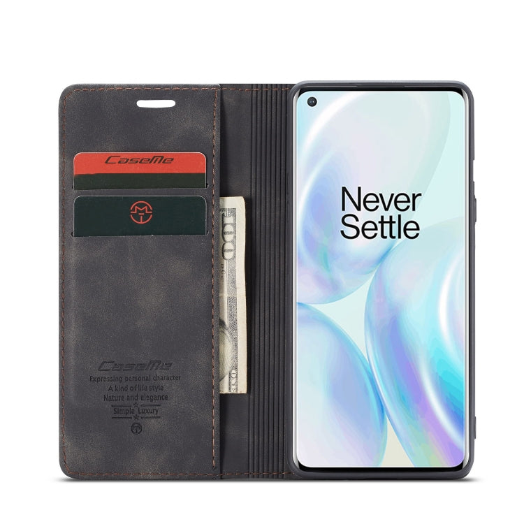 For OnePlus 8 CaseMe Multifunctional Horizontal Flip Leather Case, with Card Slot & Holder & Wallet(Black) - free shipping - PMC Jewellery - Order now!