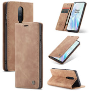 For OnePlus 8 CaseMe Multifunctional Horizontal Flip Leather Case, with Card Slot & Holder & Wallet(Brown)