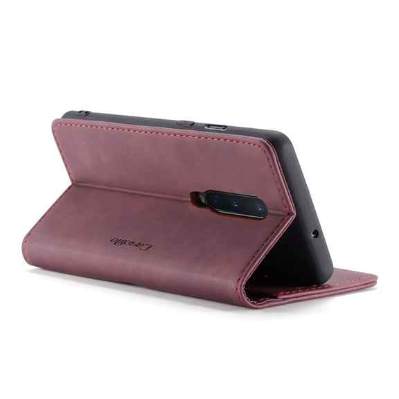 For OnePlus 8 CaseMe Multifunctional Horizontal Flip Leather Case, with Card Slot & Holder & Wallet(Wine Red)