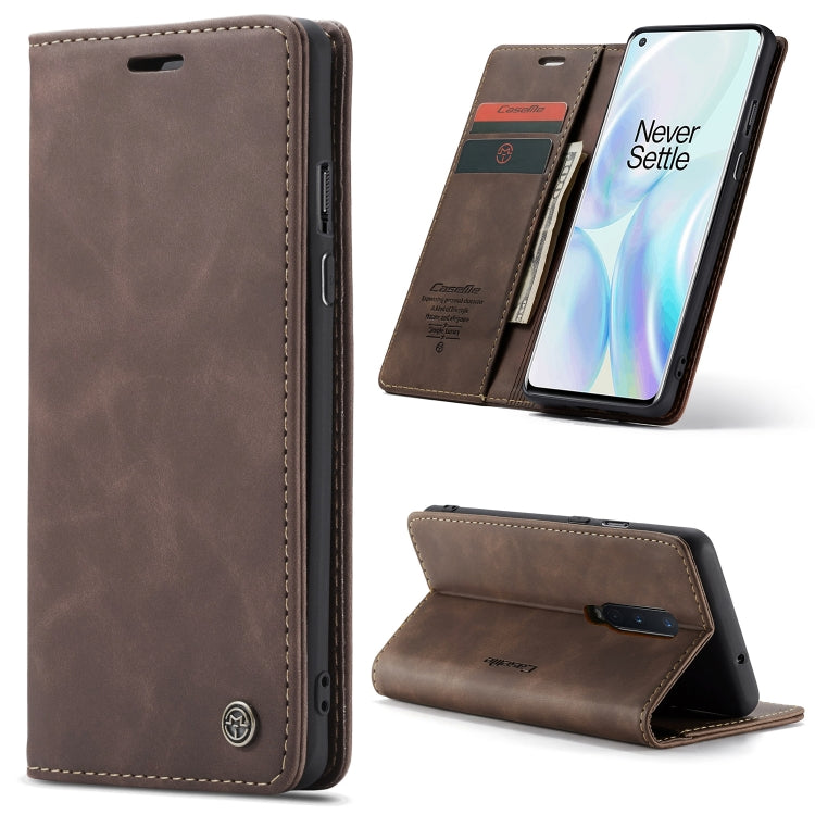 For OnePlus 8 CaseMe Multifunctional Horizontal Flip Leather Case, with Card Slot & Holder & Wallet(Coffee) - free shipping - PMC Jewellery - Order now!