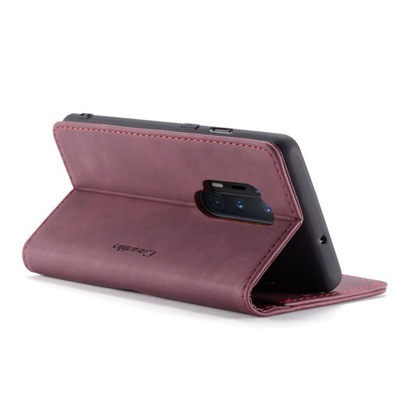 For OnePlus 8 Pro CaseMe Multifunctional Horizontal Flip Leather Case, with Card Slot & Holder & Wallet(Wine Red)