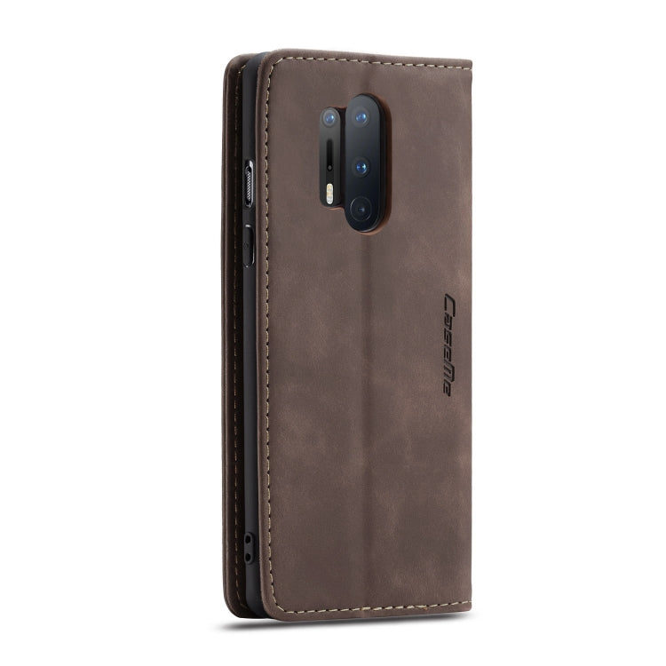 For OnePlus 8 Pro CaseMe Multifunctional Horizontal Flip Leather Case, with Card Slot & Holder & Wallet(Coffee)
