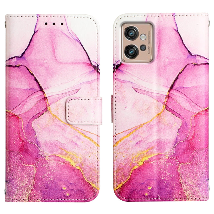 For Motorola Moto G32 PT003 Marble Pattern Flip Leather Phone Case(Pink Purple) - Motorola Cases by PMC TechLife | Online Shopping South Africa | PMC TechLife | Buy Now Pay Later Mobicred