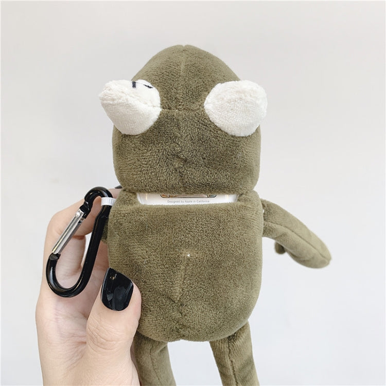 For AirPods 1 / 2 Plush Cute Frog Doll Headphone Protective Case with Hook - For AirPods 1/2 by PMC Jewellery | Online Shopping South Africa | PMC Jewellery | Buy Now Pay Later Mobicred