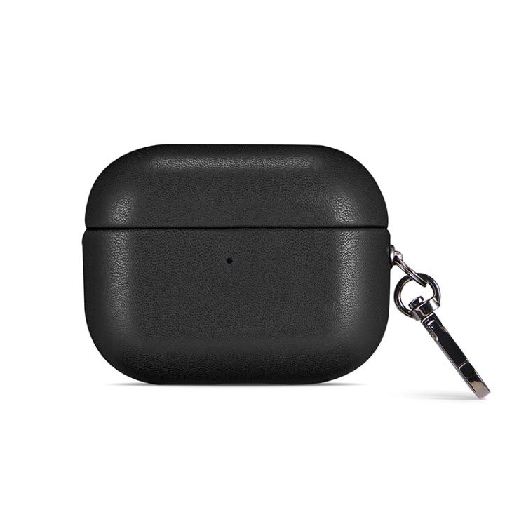 For Apple AirPods 3 PU Leather Wireless Bluetooth Earphone Protective Case(Black) - For AirPods 3 by PMC Jewellery | Online Shopping South Africa | PMC Jewellery | Buy Now Pay Later Mobicred