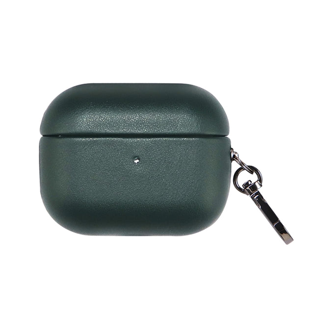 For Apple AirPods 3 PU Leather Wireless Bluetooth Earphone Protective Case(Dark Green)