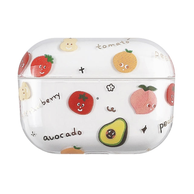 For AirPods Pro 2 Bronzing Fruit Pattern PC Earphone Hard Protective Case(Fruit Platter)
