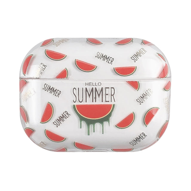 For AirPods Pro 2 Bronzing Fruit Pattern PC Earphone Hard Protective Case(Watermelon)