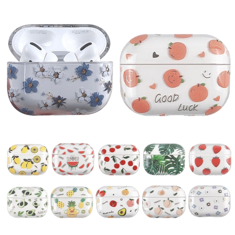 For AirPods Pro 2 Bronzing Fruit Pattern PC Earphone Hard Protective Case(Fruit Platter)