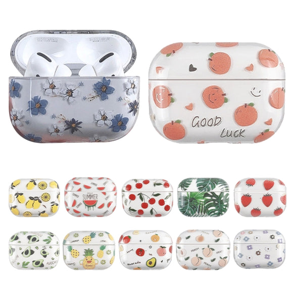 For AirPods Pro 2 Bronzing Fruit Pattern PC Earphone Hard Protective Case(Strawberry)
