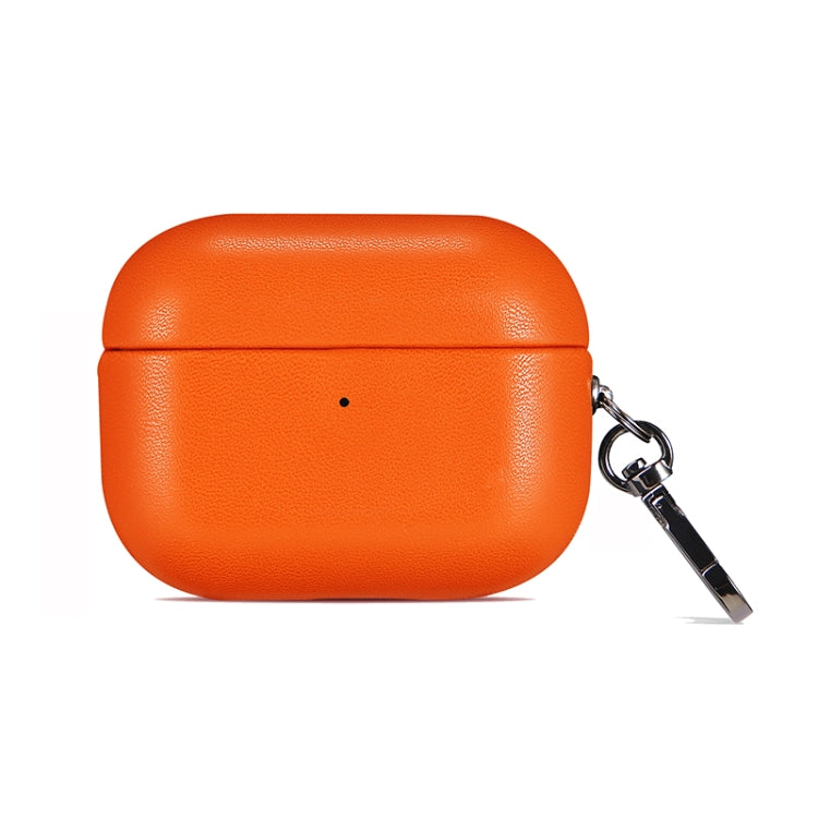 For Apple AirPods Pro 2 PU Leather Wireless Bluetooth Earphone Protective Case(Orange) - For AirPods Pro 2 by PMC Jewellery | Online Shopping South Africa | PMC Jewellery | Buy Now Pay Later Mobicred