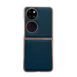 For Huawei P50 Pocket Genuine Leather Xiaoya Series Nano Plating Phone Case(Dark Green) - Huawei Cases by PMC TechLife | Online Shopping South Africa | PMC TechLife | Buy Now Pay Later Mobicred