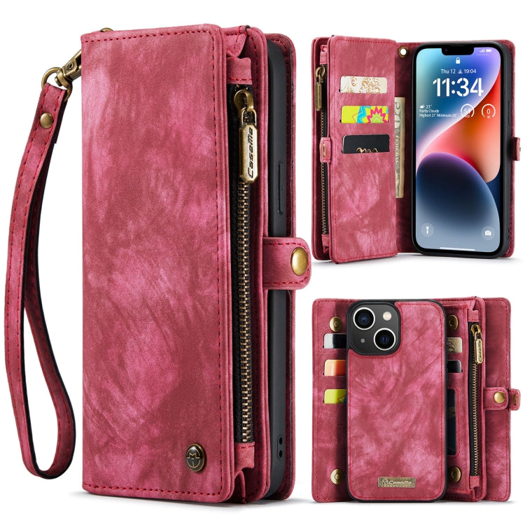 For iPhone 14 CaseMe 008 Detachable Multifunctional Leather Phone Case(Red) - free shipping - PMC Jewellery - Order now!