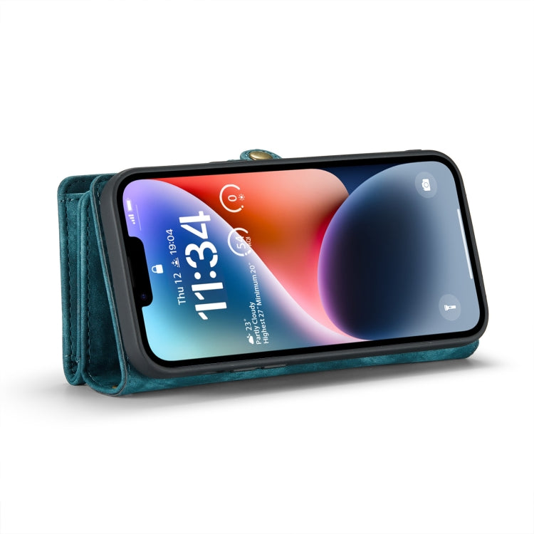 For iPhone 14 CaseMe 008 Detachable Multifunctional Leather Phone Case(Blue)