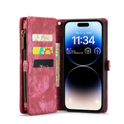 For iPhone 14 Pro Max CaseMe 008 Detachable Multifunctional Leather Phone Case(Red)