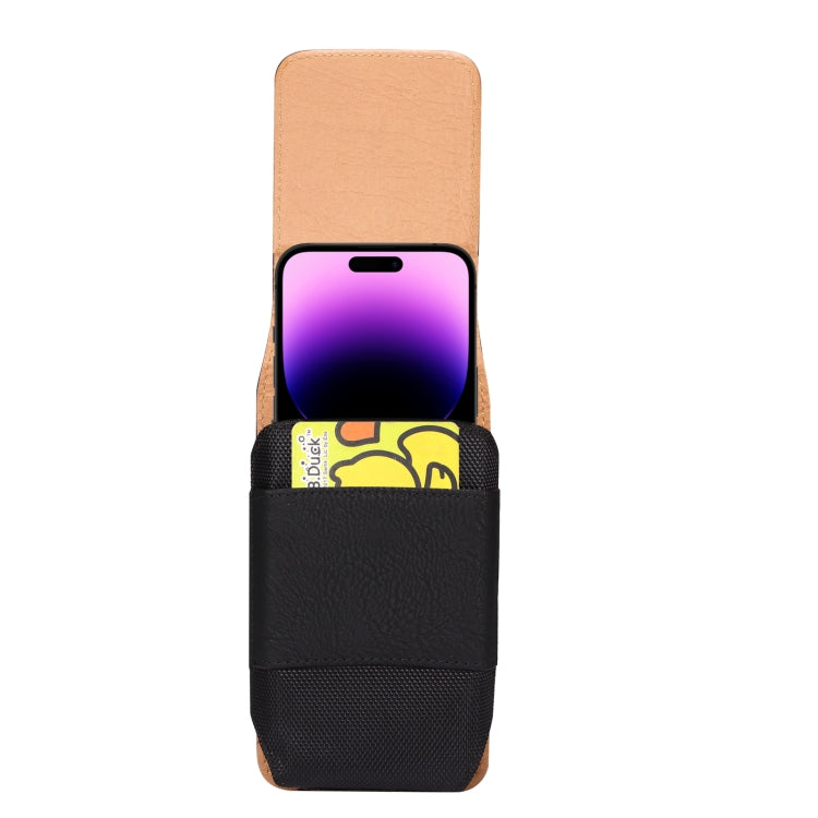 For 6.7-6.9 inch Mobile Phone Cowhide Texture Oxford Cloth Waist Bag(Black) -  by PMC TechLife | Online Shopping South Africa | PMC TechLife | Buy Now Pay Later Mobicred