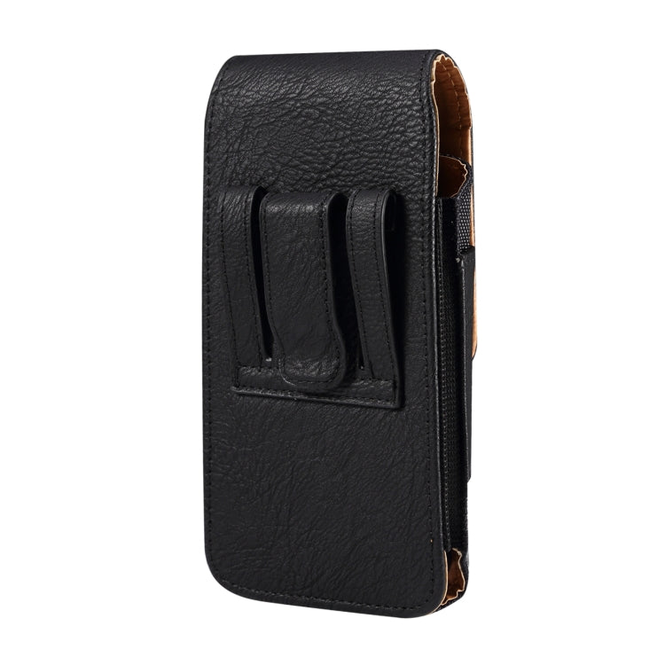 For 7.0 inch Mobile Phone Cowhide Texture Oxford Cloth Waist Bag(Black) -  by PMC TechLife | Online Shopping South Africa | PMC TechLife | Buy Now Pay Later Mobicred