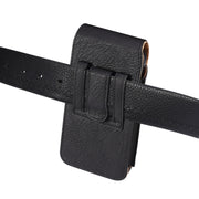 For 7.0 inch Mobile Phone Cowhide Texture Oxford Cloth Waist Bag(Black)