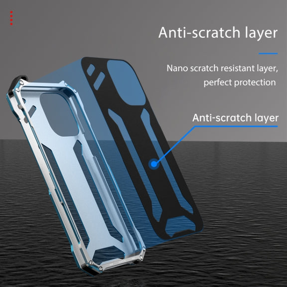 For iPhone 14 R-JUST RJ17 Shockproof Armor Metal Phone Case(Blue)
