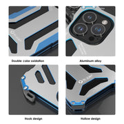 For iPhone 14 R-JUST RJ17 Shockproof Armor Metal Phone Case(Blue)