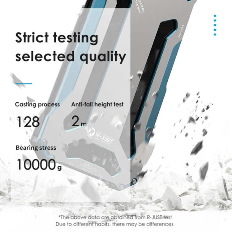 For iPhone 14 Pro R-JUST RJ17 Shockproof Armor Metal Phone Case(Blue) - iPhone 14 Pro Cases by R-JUST | Online Shopping South Africa | PMC TechLife | Buy Now Pay Later Mobicred