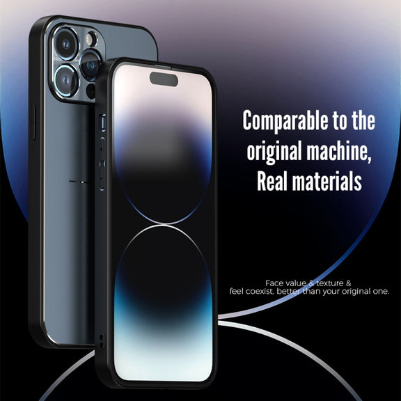 For iPhone 14 Pro R-JUST RJ52 3-Line Style Metal TPU Shockproof Phone Case(Silver)
