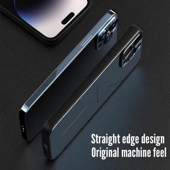For iPhone 14 Pro R-JUST RJ52 3-Line Style Metal TPU Shockproof Phone Case(Silver)
