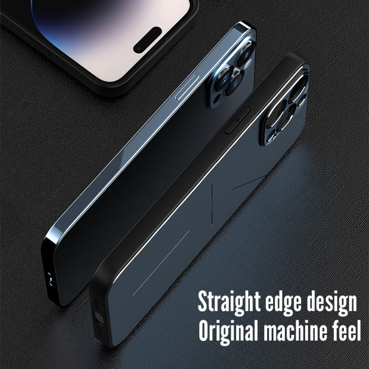 For iPhone 14 Pro Max R-JUST RJ52 3-Line Style Metal TPU Shockproof Phone Case(Silver)