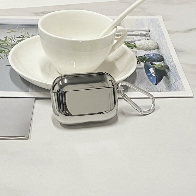 For AirPods 3 Split Electroplating TPU Earphone Protective Case with Hook(Silver) - For AirPods 3 by PMC Jewellery | Online Shopping South Africa | PMC Jewellery | Buy Now Pay Later Mobicred