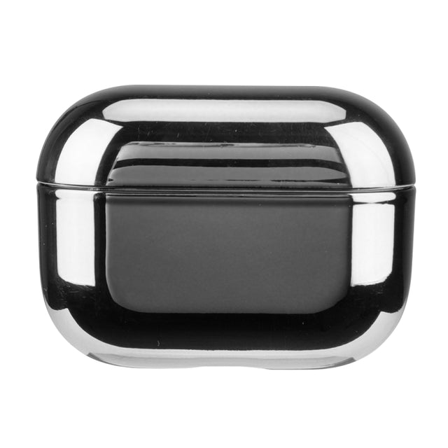 For AirPods Pro Split Electroplating TPU Earphone Protective Case with Hook(Silver)