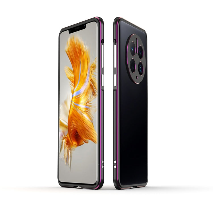For Huawei Mate 50 Pro LK Aurora Metal Phone Frame with Lens Cover(Black Purple) - Huawei Cases by PMC TechLife | Online Shopping South Africa | PMC TechLife | Buy Now Pay Later Mobicred