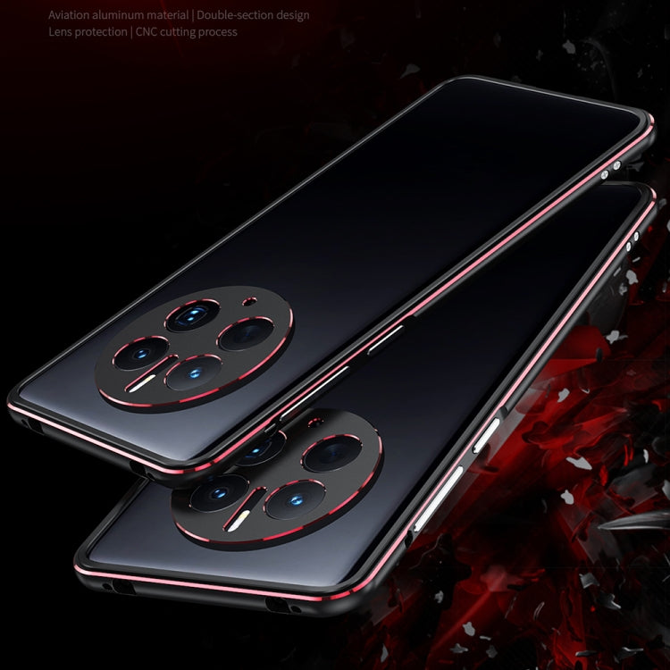 For Huawei Mate 50 Pro LK Aurora Metal Phone Frame with Lens Cover(Black Silver) - Huawei Cases by PMC TechLife | Online Shopping South Africa | PMC TechLife | Buy Now Pay Later Mobicred