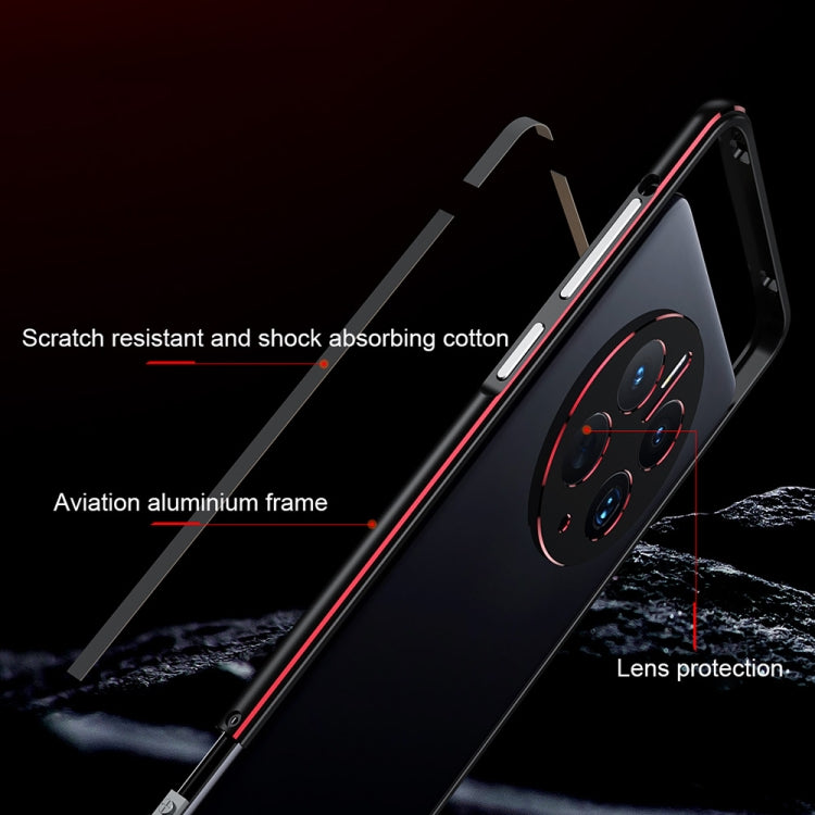 For Huawei Mate 50 Pro LK Aurora Metal Phone Frame with Lens Cover(Black Blue) - Huawei Cases by PMC TechLife | Online Shopping South Africa | PMC TechLife | Buy Now Pay Later Mobicred
