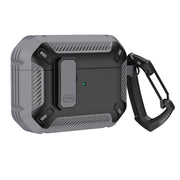 For AirPods Pro 2 Shield Shockproof Earphone Protective Case with Hook(Grey Black)
