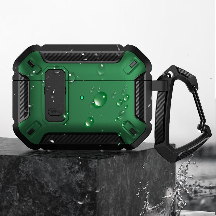 For AirPods Pro 2 Shield Shockproof Earphone Protective Case with Hook(Red) - For AirPods Pro 2 by PMC Jewellery | Online Shopping South Africa | PMC Jewellery | Buy Now Pay Later Mobicred