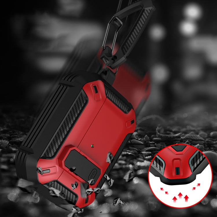 For AirPods Pro 2 Shield Shockproof Earphone Protective Case with Hook(Grey Black) - For AirPods Pro 2 by PMC TechLife | Online Shopping South Africa | PMC TechLife