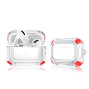 For AirPods Pro 2 Dual-color PC Shockproof Earphone Case with Hook(Red)
