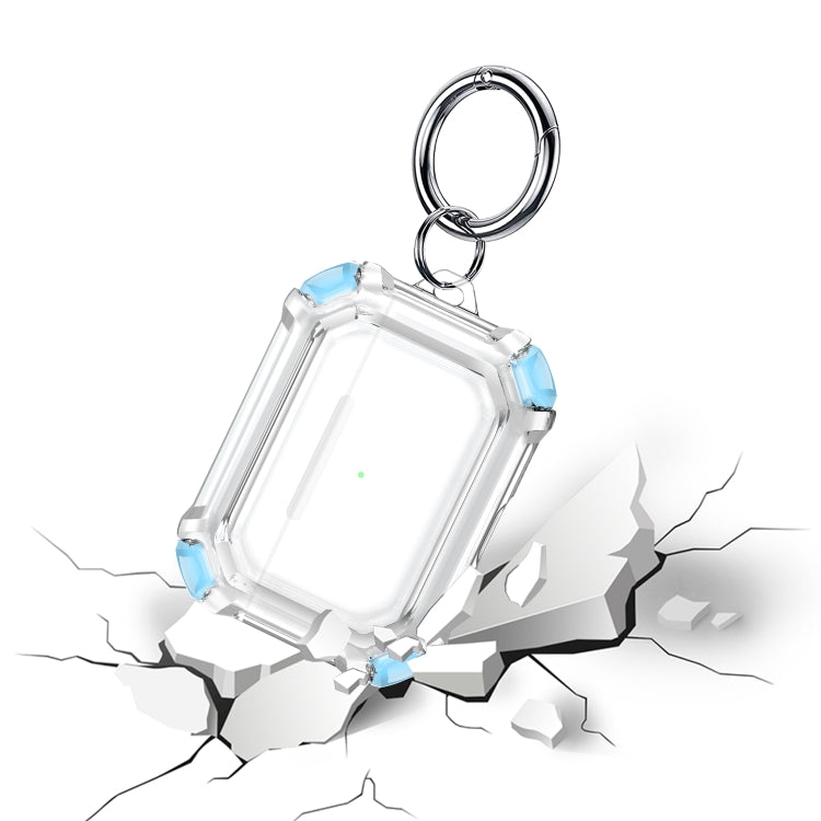 For AirPods Pro 2 Dual-color PC Shockproof Earphone Case with Hook(Sky Blue) - For AirPods Pro 2 by PMC Jewellery | Online Shopping South Africa | PMC Jewellery | Buy Now Pay Later Mobicred