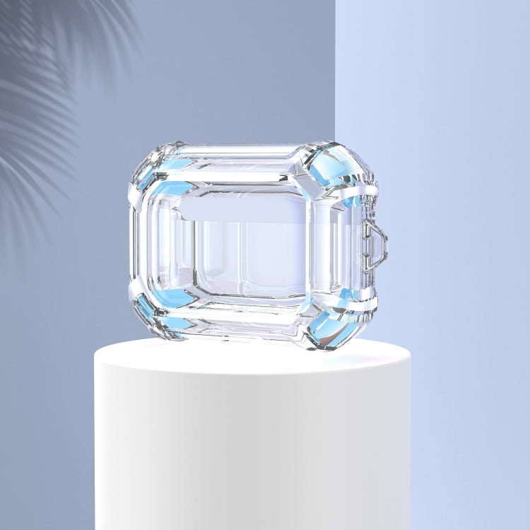 For AirPods Pro 2 Dual-color PC Shockproof Earphone Case with Hook(Sky Blue) - For AirPods Pro 2 by PMC Jewellery | Online Shopping South Africa | PMC Jewellery | Buy Now Pay Later Mobicred