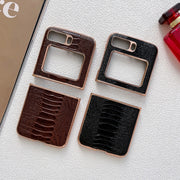 For Motorola Moto Razr 2022 Genuine Leather Weilai Series Nano Plating Phone Case(Red)